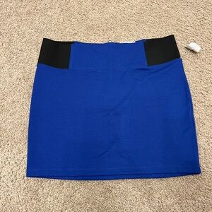 Black and blue mini skirt